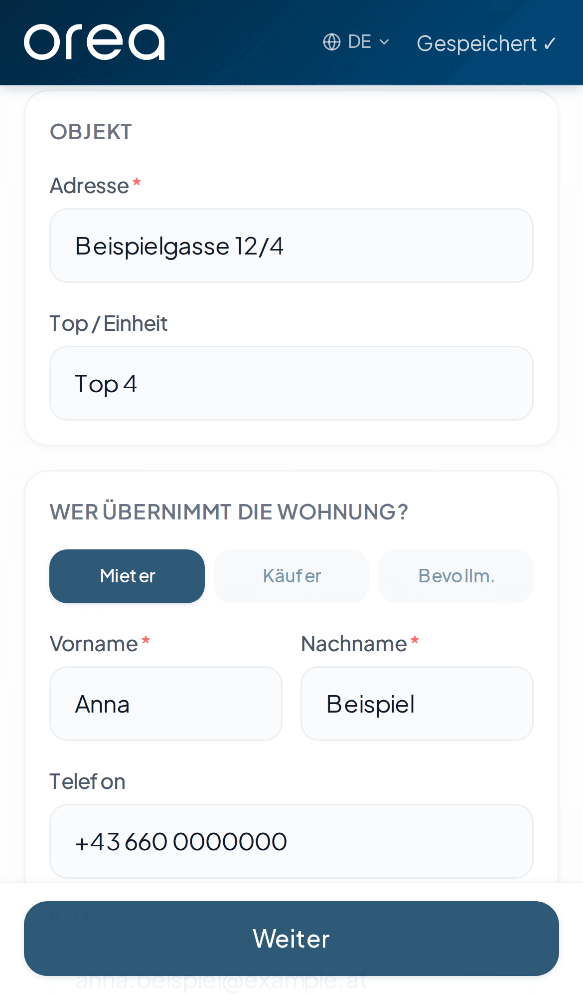 Daten eingeben